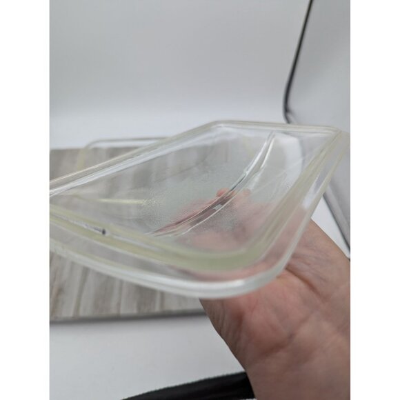Vintage Westinghouse Clear Glass Bread Meatloaf Refrigerator Dish Dome Fin Lid - Picture 6 of 12